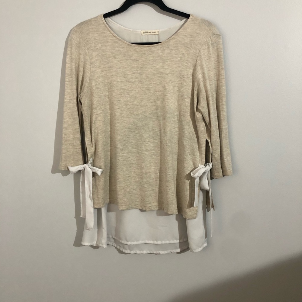 ANTHRO Pebble and Stone Side Tie Tunic